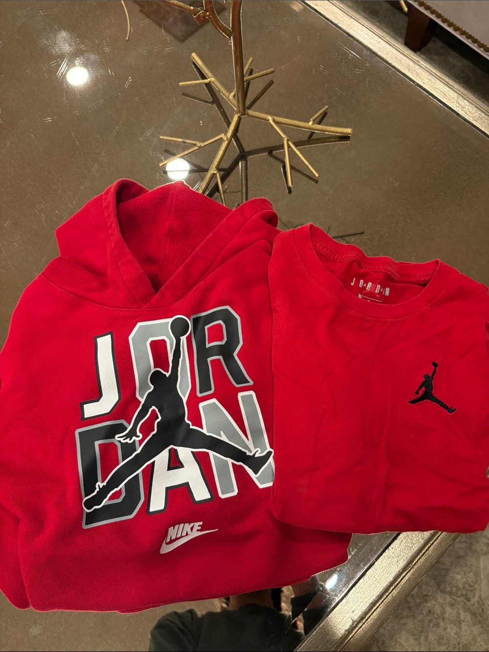 Nike Red Jordan Kids Hoodie and Tee Set